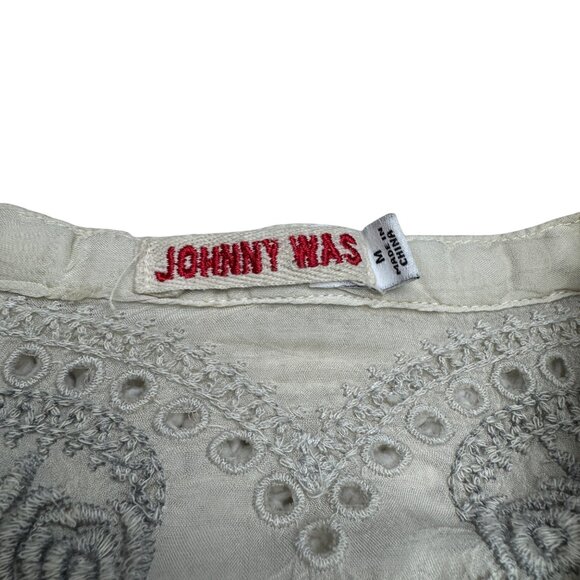 Johnny Was Women's Boho Floral Embroidered SS Tunic Blouse Top, Size M - Picture 5 of 10